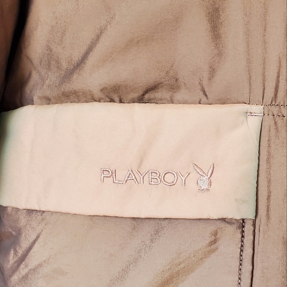 PLAYBOY brown puffer with playboy logo and playboy lining. Size 170/92a  (large) - Picture 3 of 10